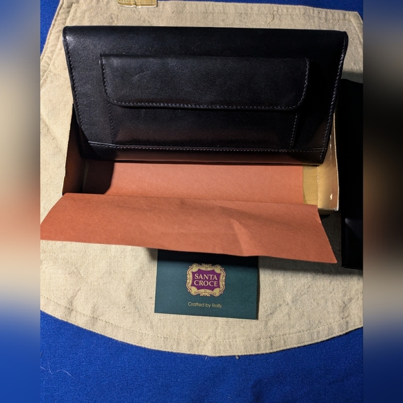 Extremely Rare Santa Croce Black Leather Wallet & Insert Now Only $40 NWT WOW - Picture 7 of 11